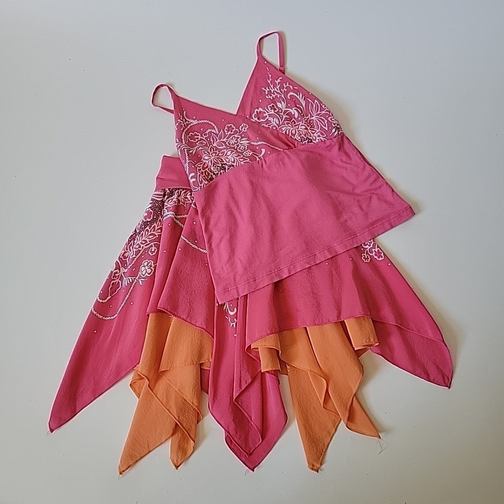 Sister Sam Hank Hem Skirt Cami Set 2 Piece Mixed Media Fairy‎ Flowy Gypsy Party